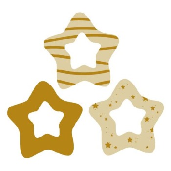 Čokoládové dekorácie Hviezdičky duté zlaté 135ks