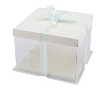 Plastový štvorcový box na tortu 33,5cm, výška 35cm