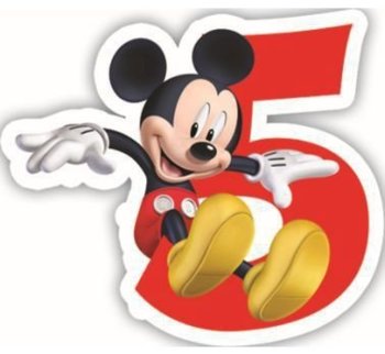 G Sviečka Mickey s číslom 5 
