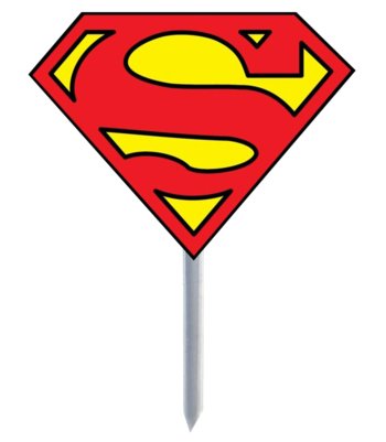 Farebný akrylový zápich - Znak Superman