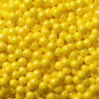 žlté cukrové perly na tortu