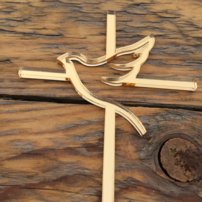 Akrylový zápich - Kríž s holubicou č.2